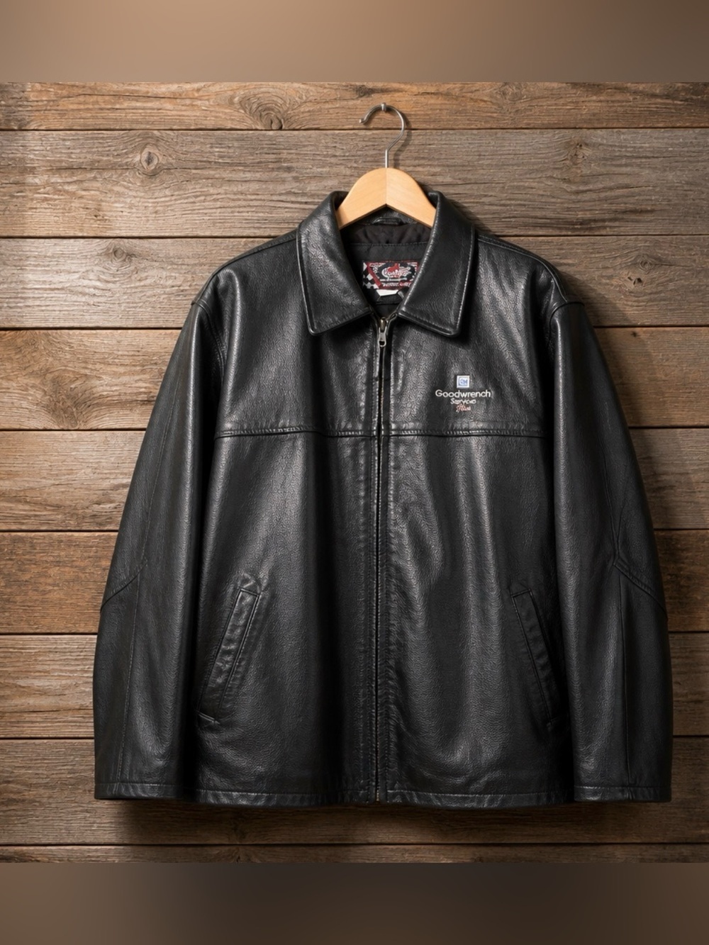 Choko Motorsport Goodwrench Racing Men's Black Leather Zip Jacket R1